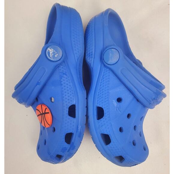 Classic Crocs C10 Toddler Boys Bright Solid Blue Shoes Size 10 Clogs Slides - Picture 3 of 7